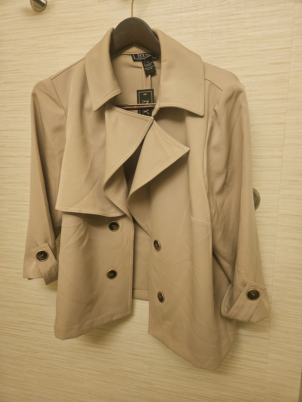 New York & Company Beige Short Trench Coat 1x